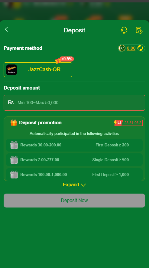 877Bet Game deposit screenshot