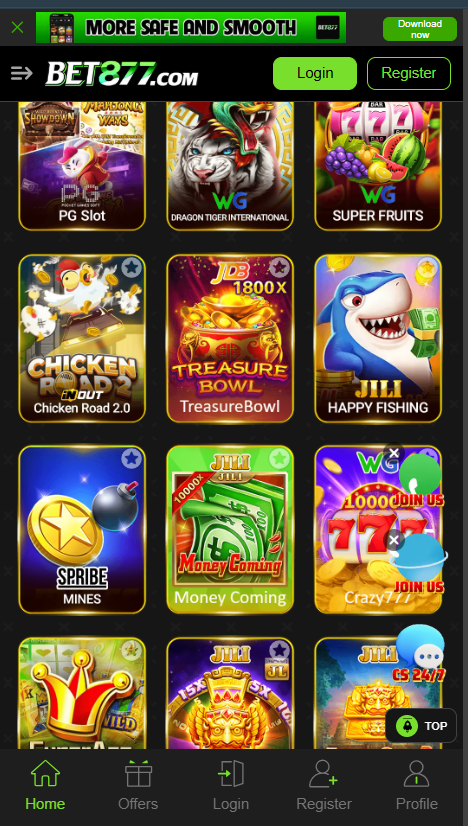 Bet877 games library screenshot