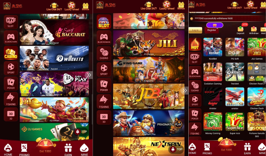 A26 Game interface screenshot