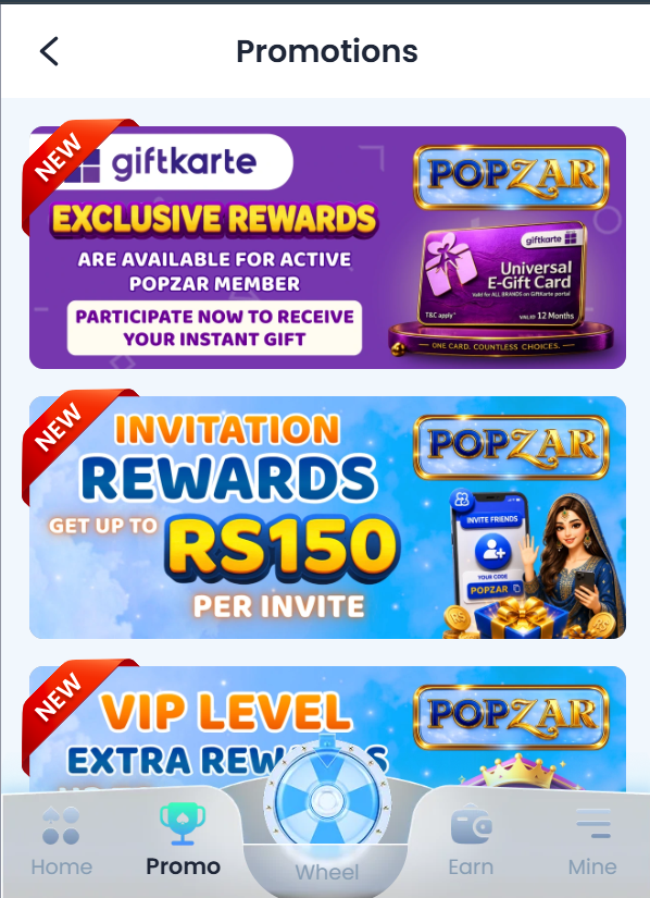 Popzar game rewards and bonus screenshot