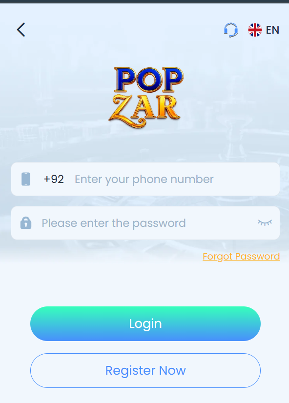 PopZar game register screenshot