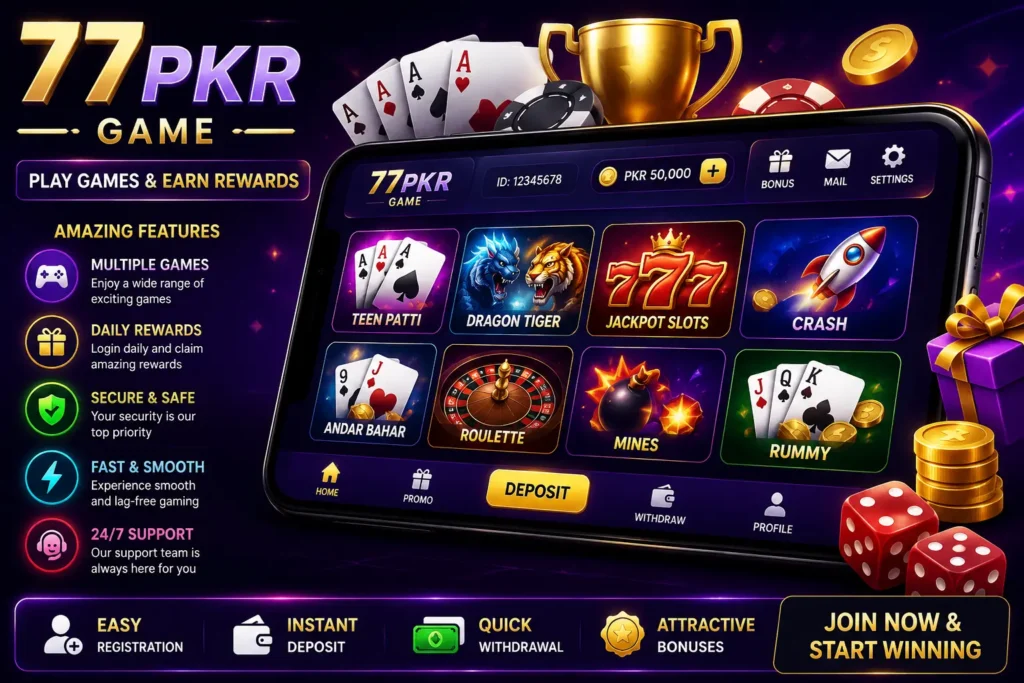 77PKR available games screenshot