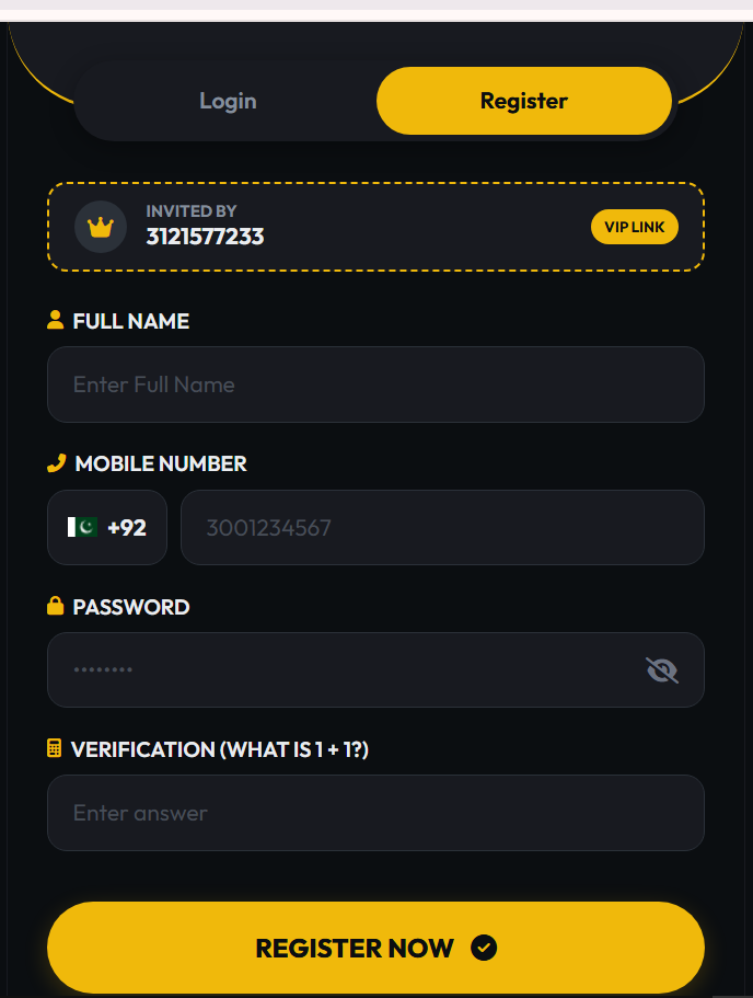 94WIn game create account screenshot